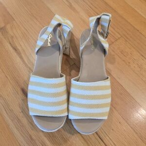 Qupid Womens Espadrille Platform Wedge Sandal w Ankle Strap Yellow